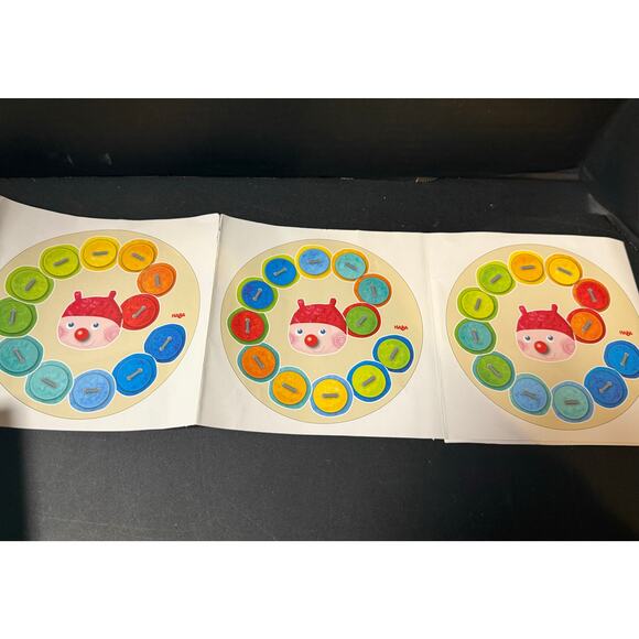 Haba wooden Rainbow Caterpillar Counting Threading Game colors numbers lacing - Picture 9 of 9